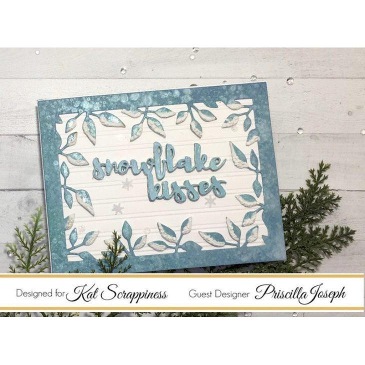 "Snowflake Kisses" Brush Script Word & Sentiment Die by Kat Scrappiness - Kat Scrappiness