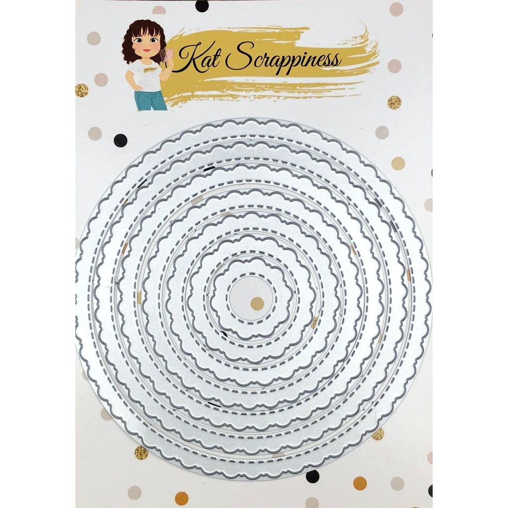 Stitched Fancy Scalloped Circle Dies by Kat Scrappiness - Kat Scrappiness