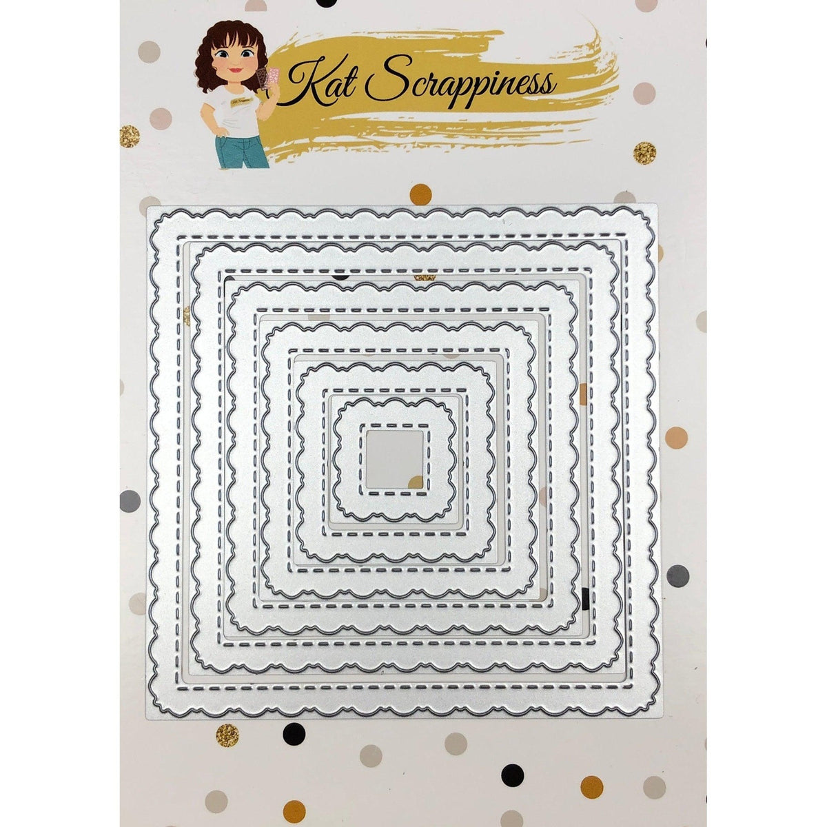 Stitched Fancy Scalloped Square Dies by Kat Scrappiness - Kat Scrappiness
