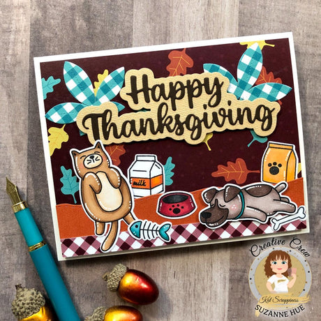 Happy Thanksgiving Word Dies With Shadow