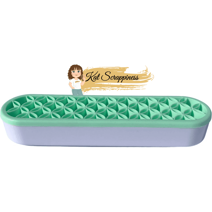 Silicone Tool Caddy | Blending Brush Holder | Teal & White