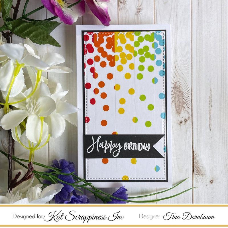 Rainbow Confetti Slimline Paper Pack