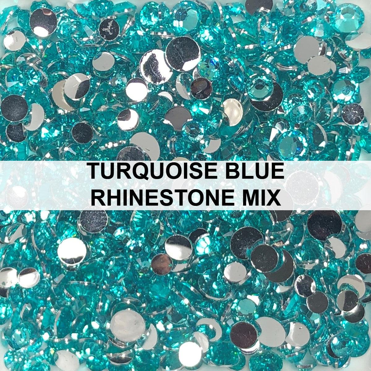 Turquoise Blue Rhinestone Mix