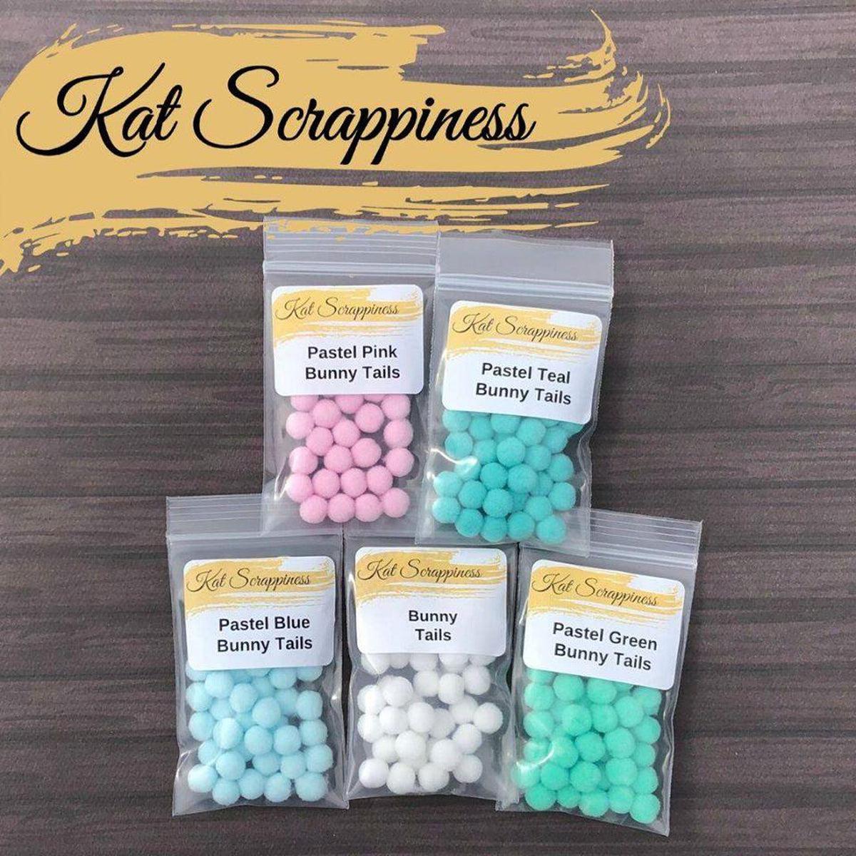 Pastel Teal Bunny Tails - Kat Scrappiness