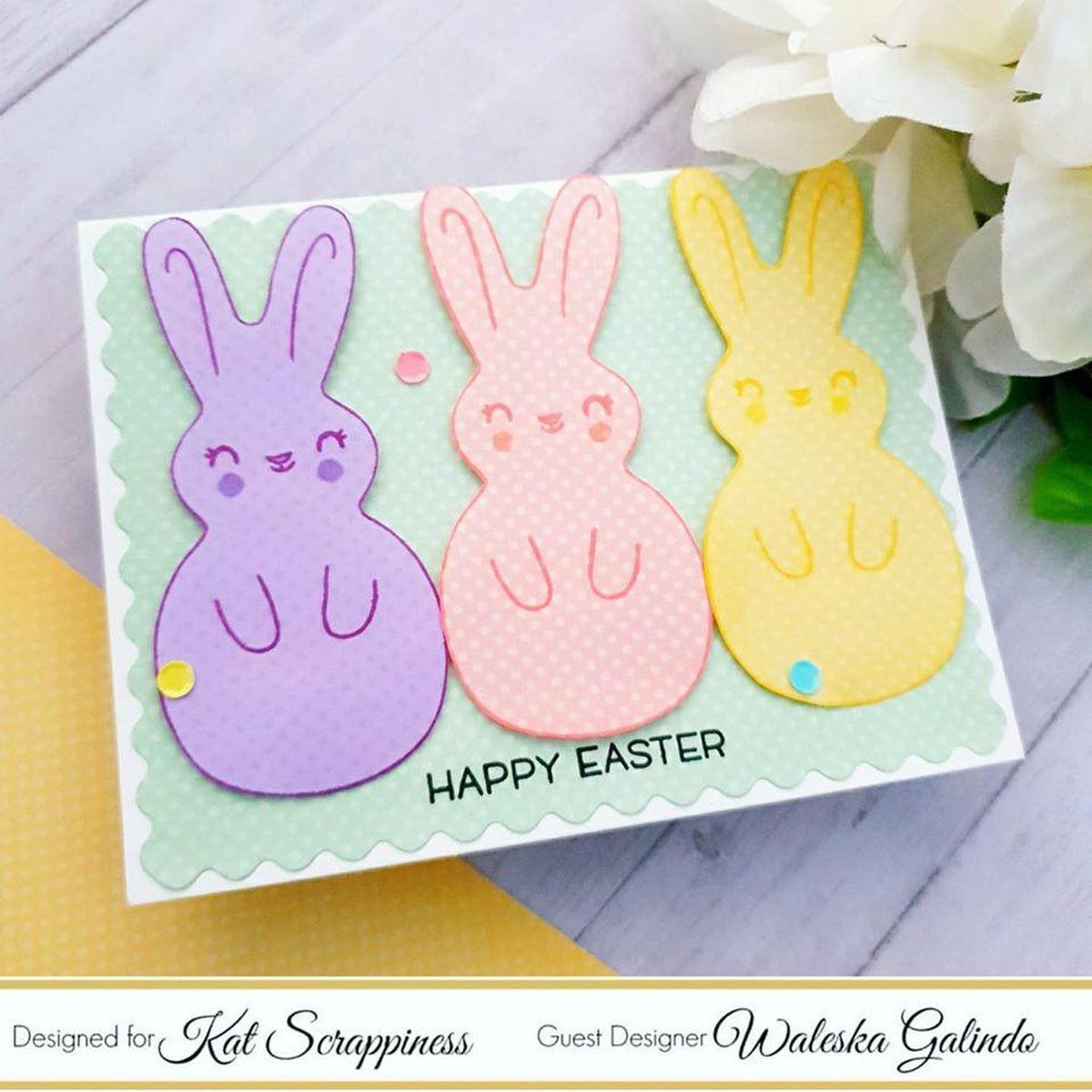 Build a Bunny 4X6 Stamp Set - Coordinates with our Stitched Bunny Outline Dies! - Kat Scrappiness
