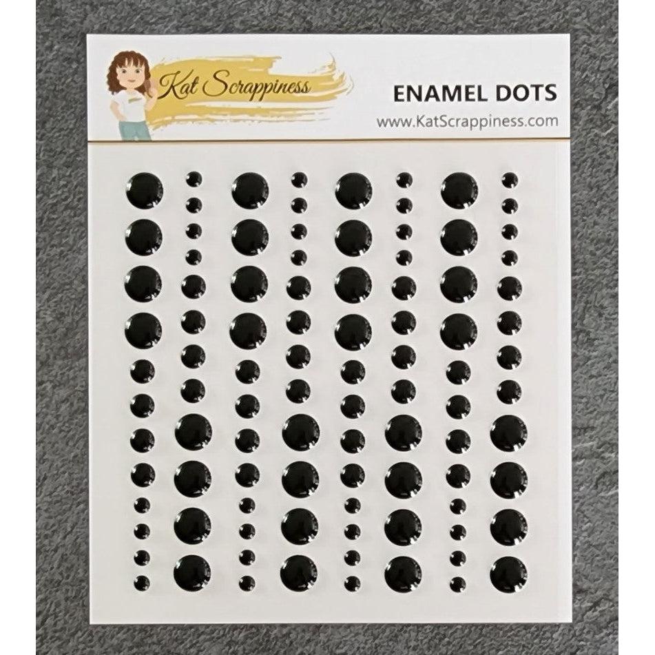 Black Enamel Dots - 96pc