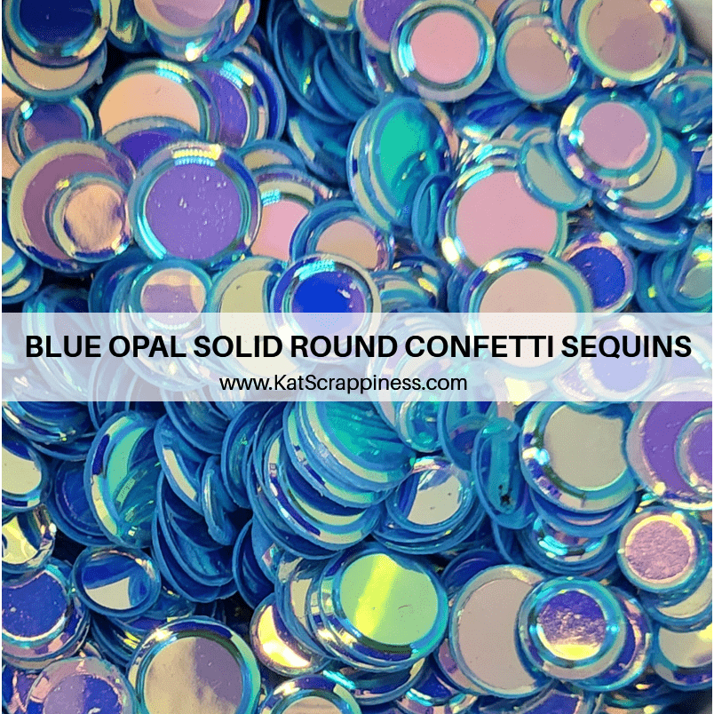 Blue Opal Solid Round Confetti Sequin Mix
