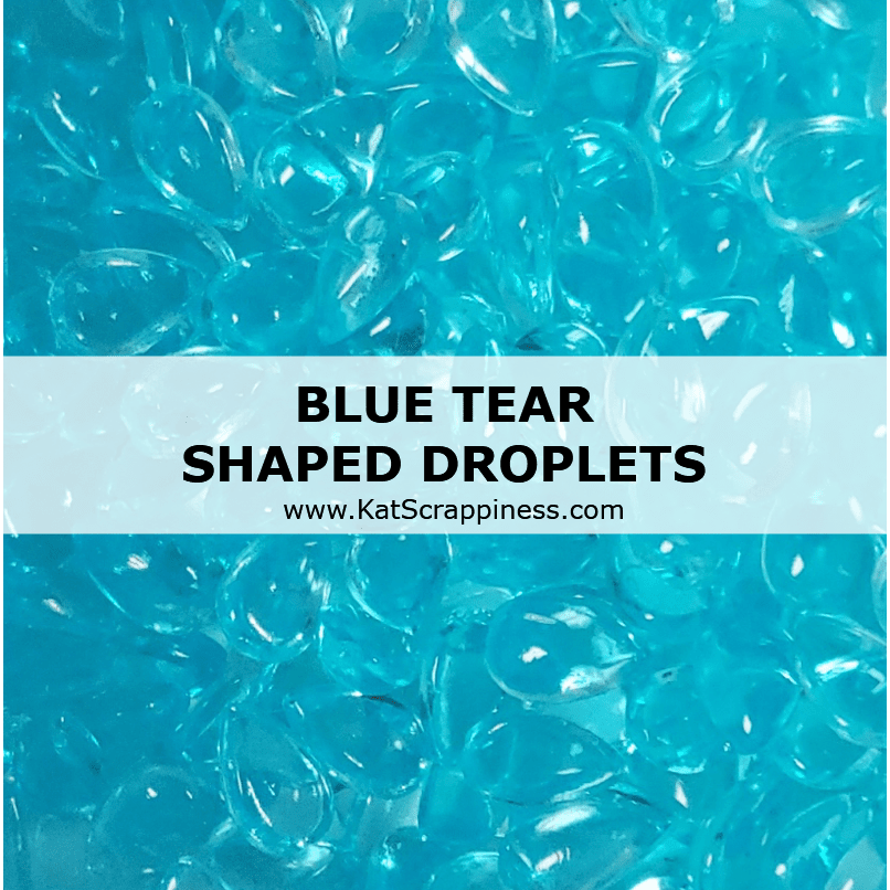 Transparent Blue Tear Shaped Droplets