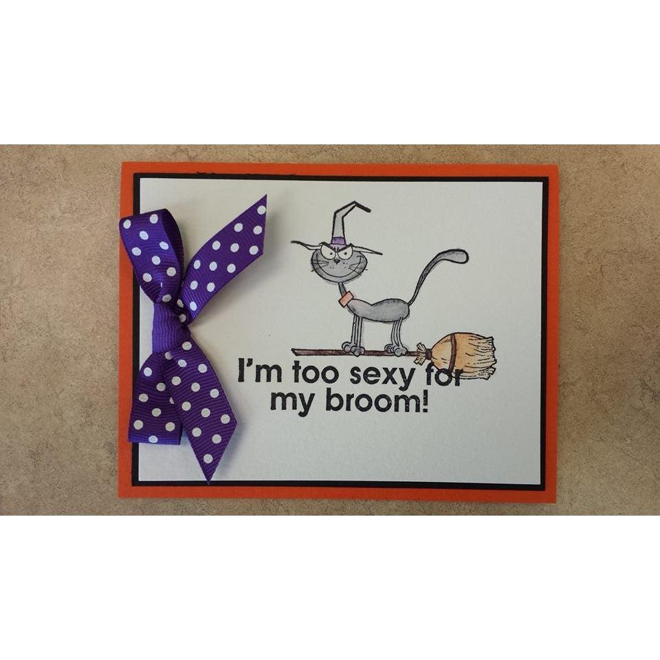 Burt on Broom Cling Stamp by Riley & Co