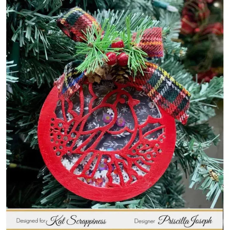 Winter Cardinal Ornament Shaker Card Kit - 038