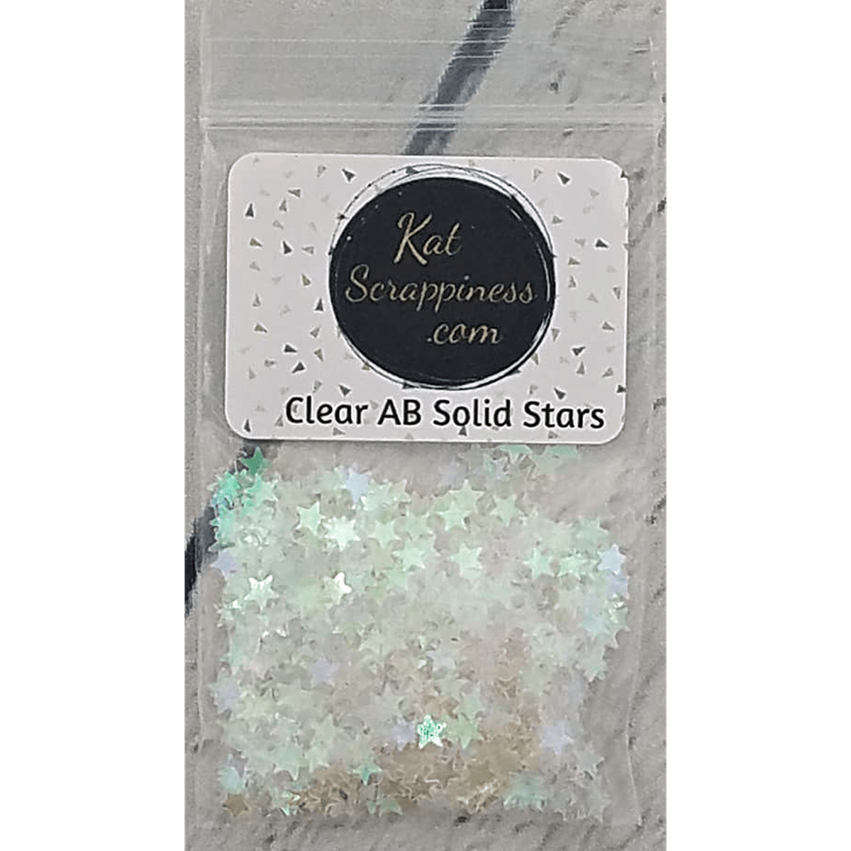 Clear AB Solid Star Confetti - Kat Scrappiness