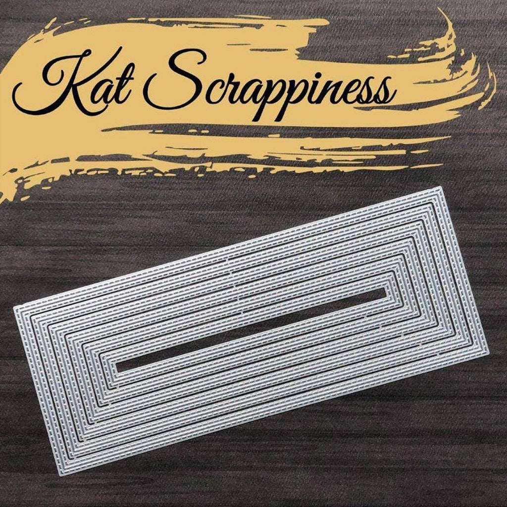 Double Stitched Nesting Slimline Dies by Kat Scrappiness - RESERVE - Kat Scrappiness
