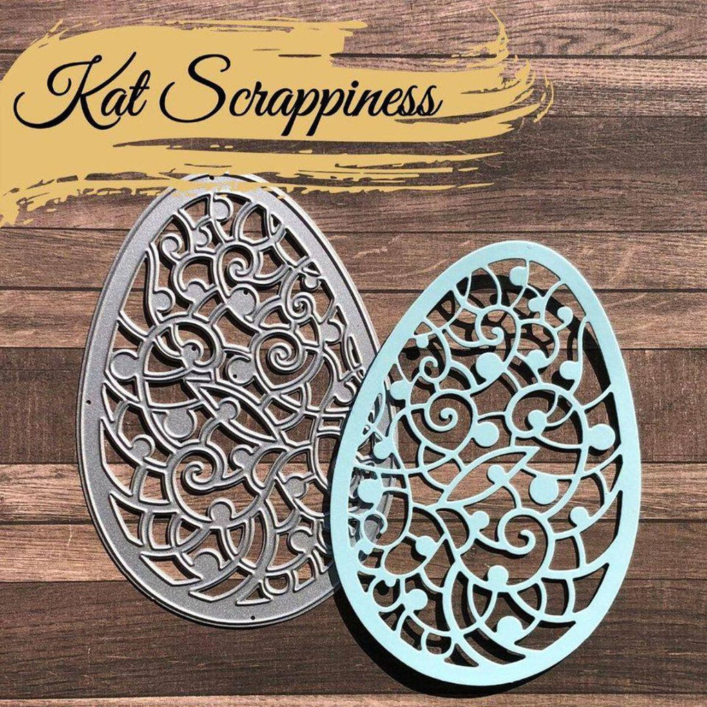 Large Filigree Egg Die by Kat Scrappiness - Kat Scrappiness
