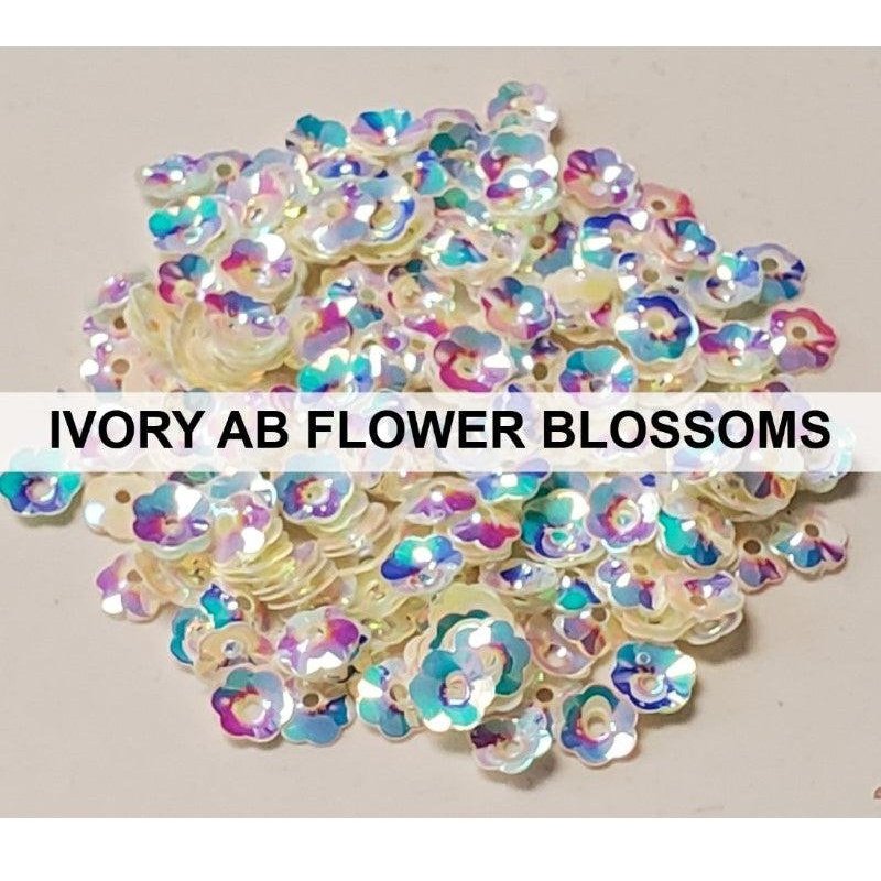6mm Ivory AB Flower Blossom Sequins