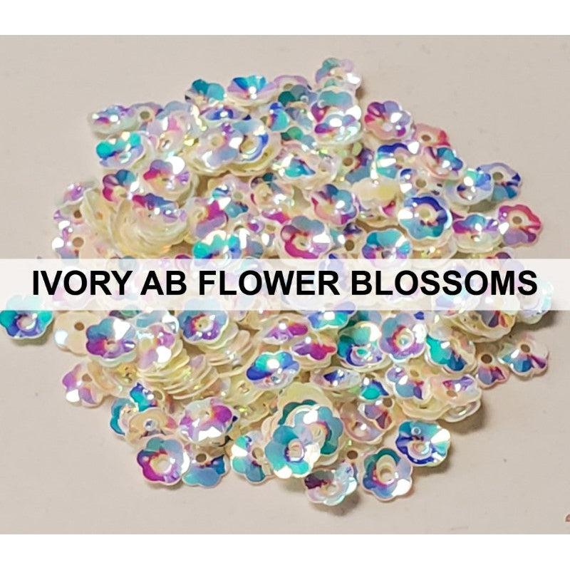 6mm Ivory AB Flower Blossom Sequins