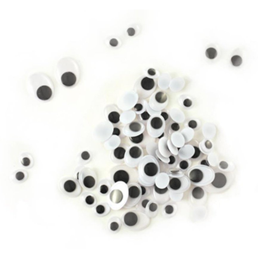 Paste-On Googly Eyes Assorted 10mm To 19mm 80/Pkg - Kat Scrappiness