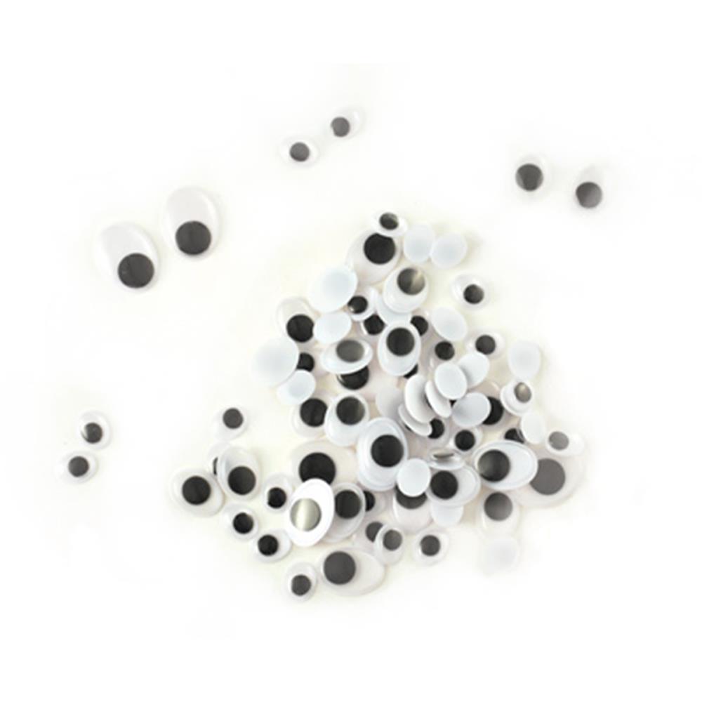 Paste-On Googly Eyes Assorted 10mm To 19mm 80/Pkg - Kat Scrappiness