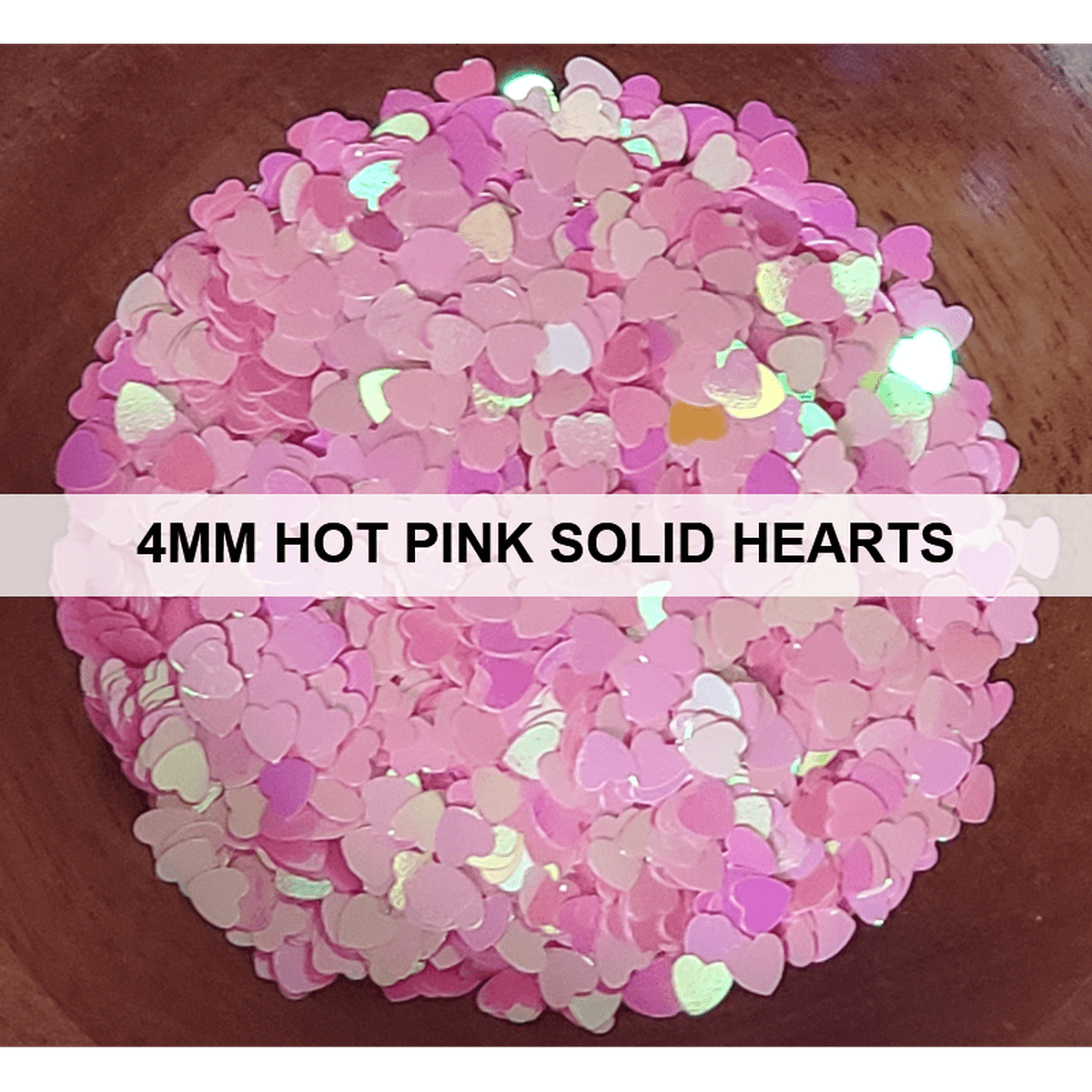 4mm Solid Hot Pink Heart Sequins - Kat Scrappiness