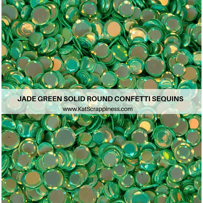 Jade Green Solid Round Confetti Sequin Mix