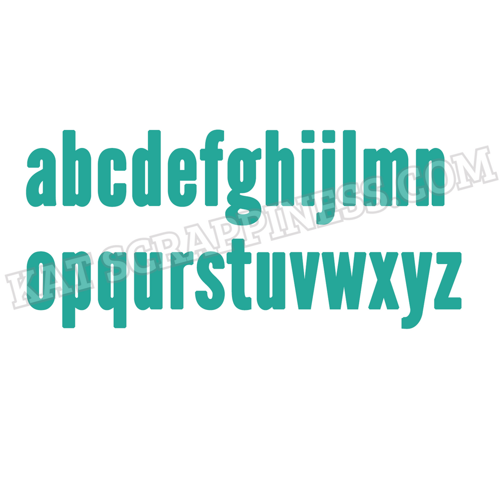 Condensed Lowercase Alphabet Dies by Kat Scrappiness - Kat Scrappiness