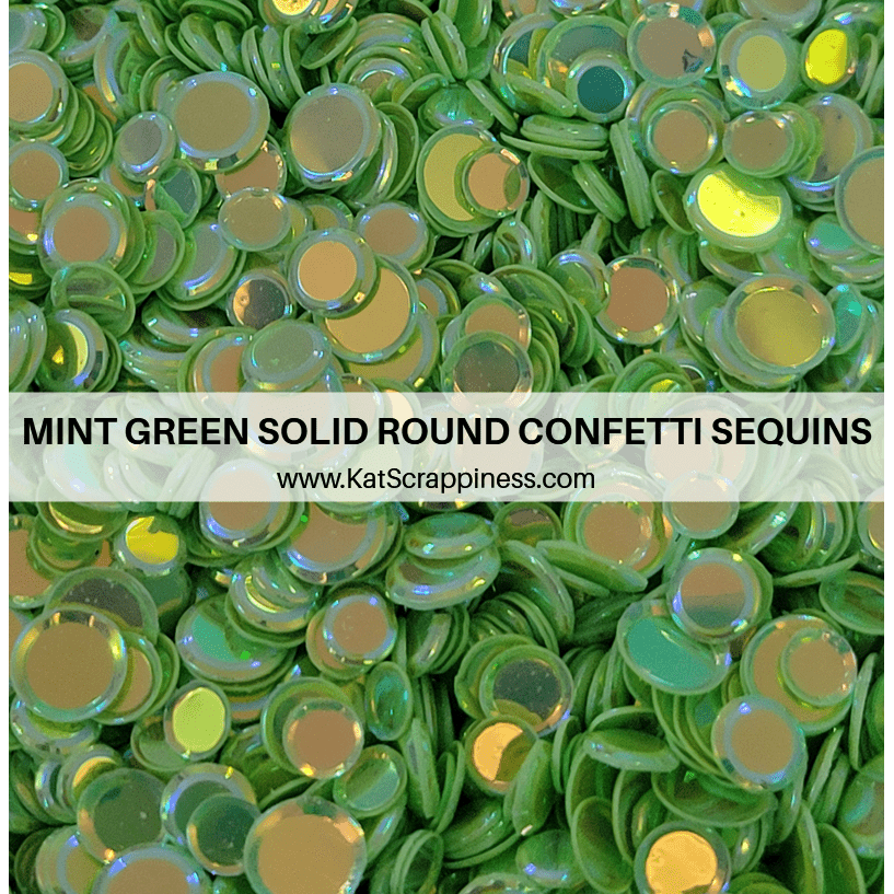 Mint Green Solid Round Confetti Sequin Mix