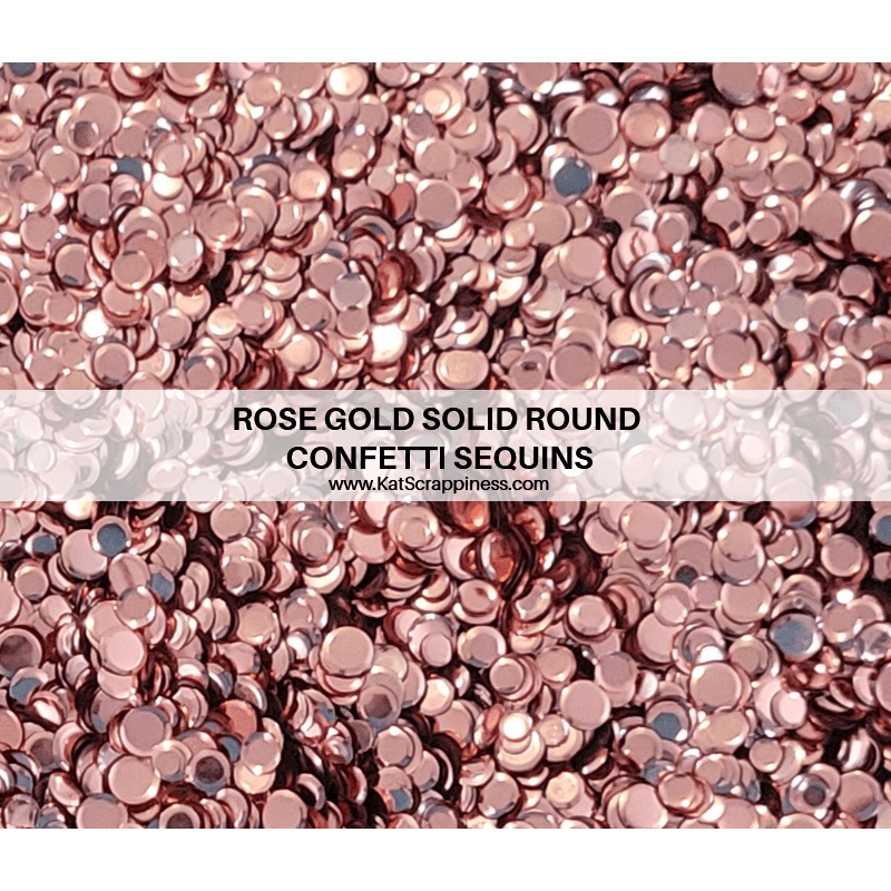 Rose Gold Solid Round Confetti Sequin Mix