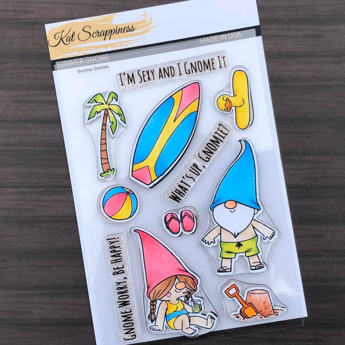 Summer Gnome Stamp Set by Kat Scrappiness - Kat Scrappiness