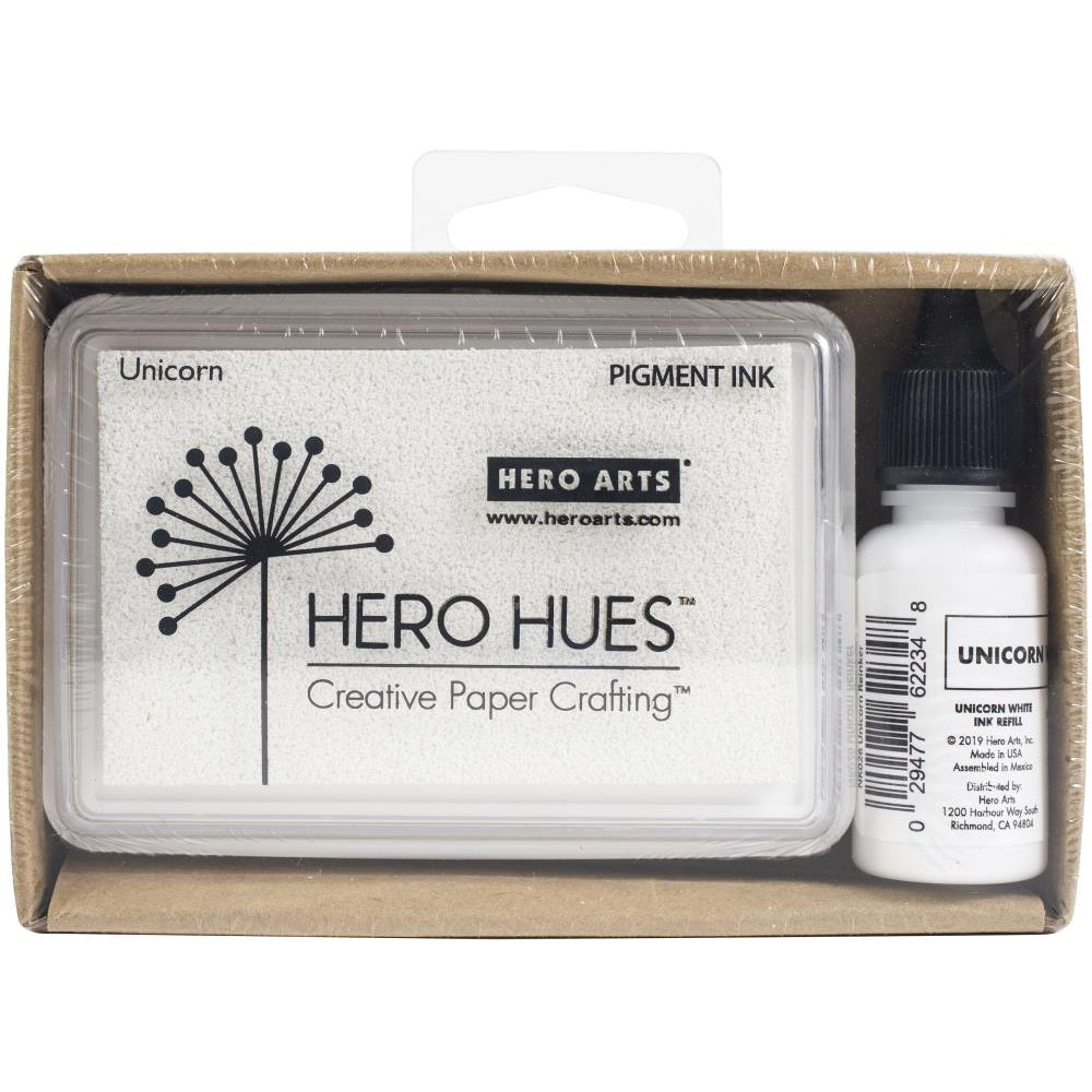 Hero Arts Dye Ink Pad + Reinker Bundle - Unicorn White