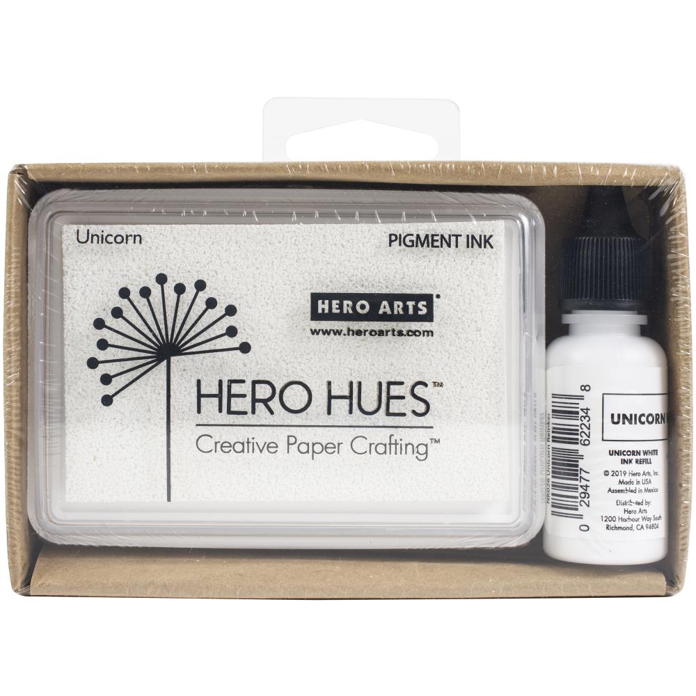 Hero Arts Dye Ink Pad + Reinker Bundle - Unicorn White