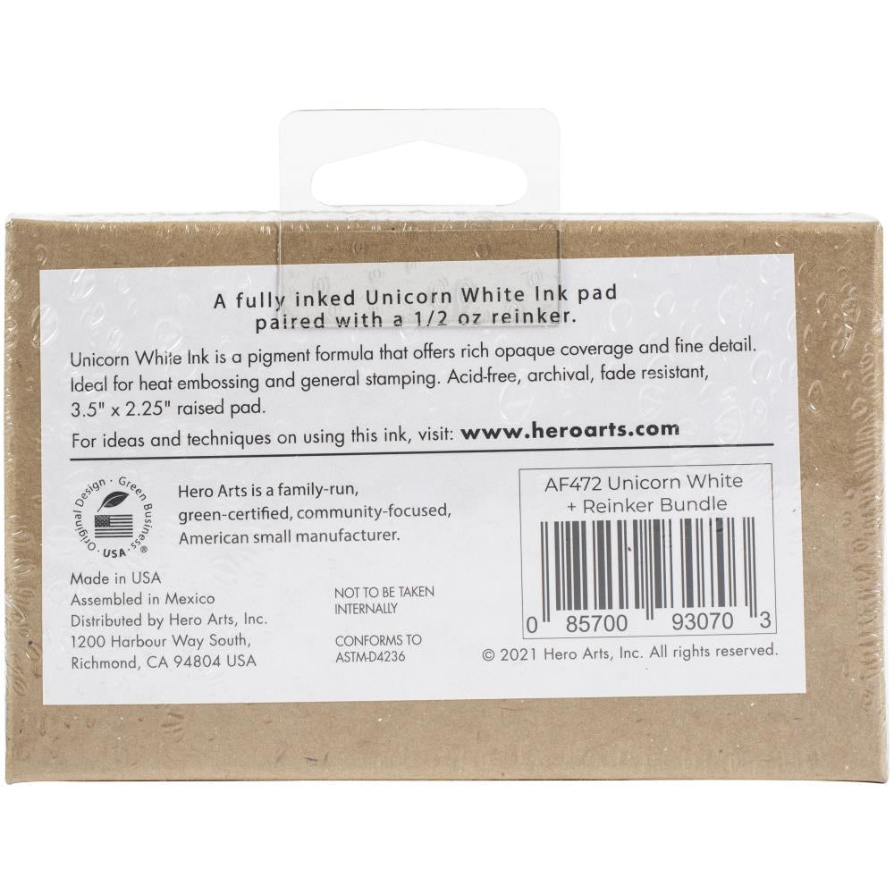 Hero Arts Dye Ink Pad + Reinker Bundle - Unicorn White