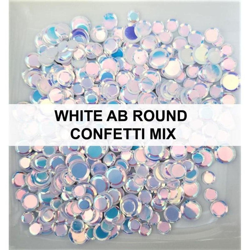 White AB Solid Confetti Sequin Mix