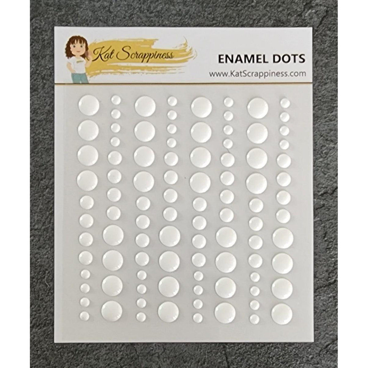 White Enamel Dots - 96pc