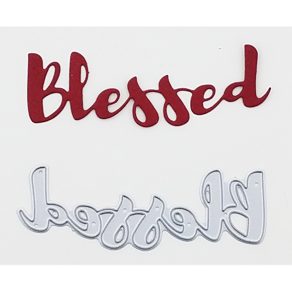 &quot;Blessed&quot; Brush Script Word &amp; Sentiment Die by Kat Scrappiness - Kat Scrappiness
